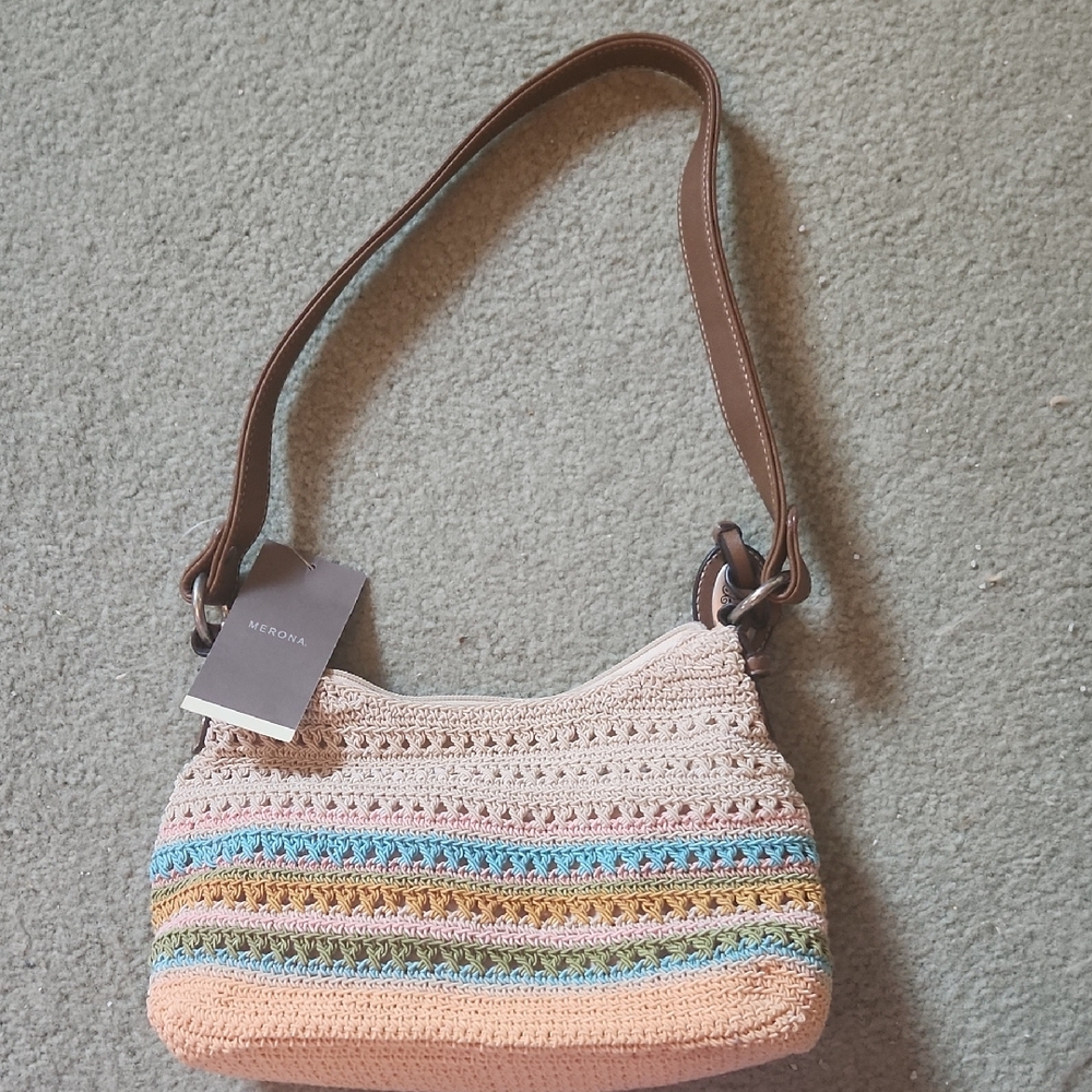 Merona Striped Crochet Shoulder Bag